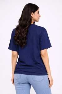 เสื้อยืดคอกลมแขนสั้นสีกรมท่าสำหรับผู้หญิง พิมพ์ลายเมล็ดกาแฟ เสื้อยืดลำลองสำหรับฤดูร้อน - Product Image 6