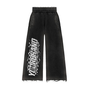 Conjunto de Sudadera con Capucha y Pantalones Deportivos Unisex Personalizados, de Corte Holgado, Lavado Ácido, con Cierre de Cordón, Estampado en Serigrafía, Poliéster/Algodón - Product Image 5
