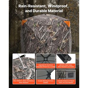 270-Degree See-Through Ground Blind for Hunting 2-3 Person Pop up Deer Blind Carrying Bag Portable Resilient Hunting Products - Product Image 4
