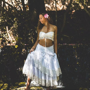 Falda Larga Bohemia con Encaje, Estilo Flamenco, para Verano, Regalo para Ella - Product Image 1