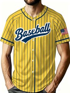 Camiseta de Béisbol con Bandera Americana para Hombre, 250.º Aniversario de EE. UU., Camisa Patriótica, 4 de Julio, con Botones - Product Image 5