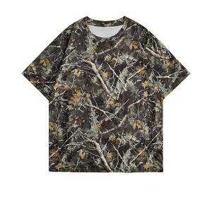 T-shirt ample à motif camouflage et imprimé arbre, design de haute qualité, personnalisable, respirant, pour adultes, OEM. - Product Image 2