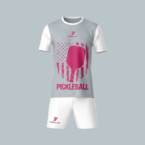 Uniforme de pickleball unisexe respirant, imprimé, antibactérien, à séchage rapide, col rond, manches courtes, 100% polyester, personnalisé - Product Image 2