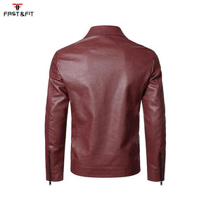 Nouvelle veste en toile et cuir vintage décontractée pour homme, tenue d'hiver, design motard, poche avant, logo - Product Image 5