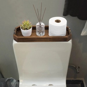 Plateau de rangement moderne de luxe en acier inoxydable pour réservoir de toilettes avec poignées en bronze vintage pour la salle de bain, pour la vaisselle et les boissons - Product Image 2