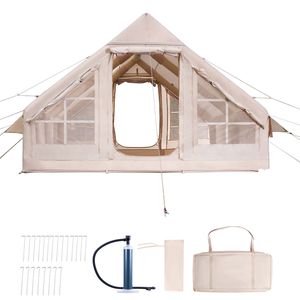 Tenda Gonfiabile per 5-8 Persone, Facile da Montare, con Pompa Manuale, in Oxford 300D e TPU Resistente, Include Foro per Stufa, 2 Porte - Product Image 1