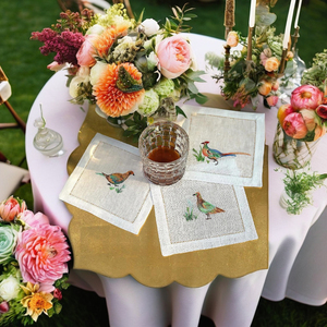 The Countryside Pheasant <b>Linen</b> Cocktail Napkin | Premium 100% Natural <b>Linen</b>, Eco Friendly Reusable <b>Table</b> Napkin, Pheasant Design - Product Image 6