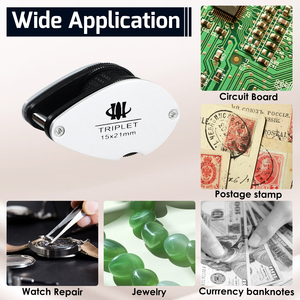 เครื่องมืออัญมณีวิทยามืออาชีพ 2-in-1: แว่นขยายสามเลนส์ 15 เท่า และฟิลเตอร์หยก/เชลซี สำหรับมรกตและไพลิน - Product Image 6