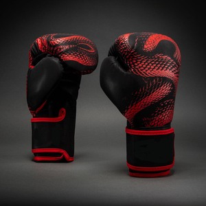 Guantes de Boxeo Ligeros de Cuero con Estampado de Dragón Rojo Glory, Unisex para Adultos, Cierre de Gancho y Bucle, Transpirables, Protección Deportiva a la Moda - Product Image 2