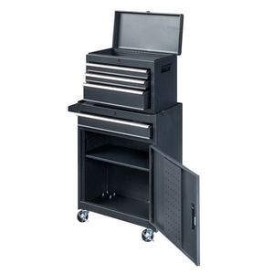 Chariot à outils en acier noir avec 7 tiroirs et roulettes, établis roulants et boîtes à outils personnalisables OEM - Product Image 4