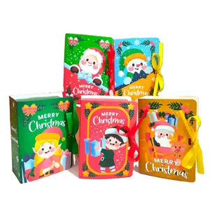 Caixas de presente de Natal em forma de livro para biscoitos e doces, caixa de papelão para embalagem, lembrancinhas de Papai Noel, lembrancinhas de Natal e ano novo