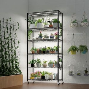 FCH Six-Layer Segmented Utility Rack 2 Rubber Wheels M8 Adjustable Feet 1 Side Cone Hook Freely Adjustable Layer Spacing Display - Product Image 5