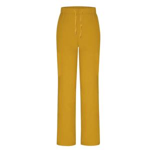Pantalones de yoga de punto ecológicos de alta demanda, corte de bota, holgados, transpirables, de poliéster/algodón, de cintura alta, para entrenamiento, teñido liso ancho - Product Image 5