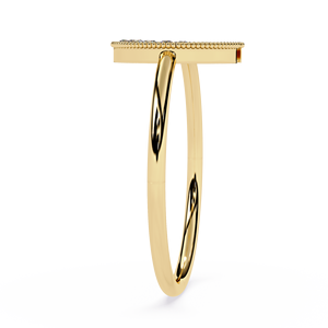 Anillo abierto de media luna de oro puro de 18k de estilo clásico con diamante natural de corte brillante redondo para anillos de boda y anillos de compromiso. - Product Image 3