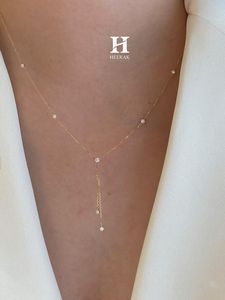 Collar Lariat de Oro de 18K con Diamantes para Mujer, Collar en Forma de Y con Colgante de Plata de Ley 925 - Product Image 2