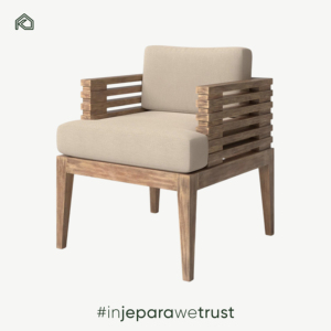 Silla de Madera de Teca Sólida para Exteriores con Cojín, Muebles para Patio, Jardín, Hotel, Resort, Proveedor de Indonesia - Product Image 1