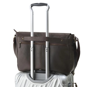 Sac de voyage week-end en cuir marron foncé de qualité supérieure, grande capacité, léger, avec fermeture éclair, 15 pouces, pour homme - Product Image 5