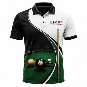 Chemise de billard pour homme - Tissu tricoté polyester/coton sur le devant, manches courtes, séchage rapide, design sportif, motif uni, OEM - Product Image 6