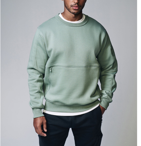 Sweat-shirts amples en coton mélangé respirant pour hommes, style basique, manches longues, avec faible MOQ – Vente en gros - Product Image 2