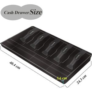 Caja Registradora POS con Compartimentos para Dinero, 5 para Billetes y 4 para Monedas, Bandeja para Efectivo para Supermercados, Tiendas y Hoteles - Product Image 3