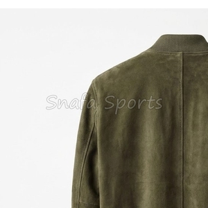 Veste en cuir véritable pour homme, grande taille, respirante, à fermeture éclair, en peau de mouton, à manches longues, couleur unie, vente en gros pour l'hiver - Product Image 6