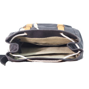 Vintage Waxed <b>Canvas</b> and Genuine Leather Backpack | Large Capacity Water Resistant Rucksack | Unisex Durable <b>Bag</b> for Travel - Product Image 5