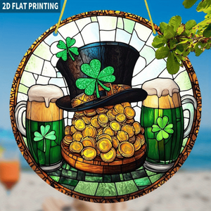 CIFbuy St. Patrick's Day Sun Catcher Irish Garden Home Decor Window Hanging Acrylic <b>Mirror</b> <b>Sheet</b> Crystal Suncatcher TikTok for - Product Image 1