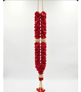 Guirlande de roses rouges artificielles faites à la main, Varmala de mariage indien, Jaimal floral pour la mariée et le marié, Fournisseur en gros - Product Image 2