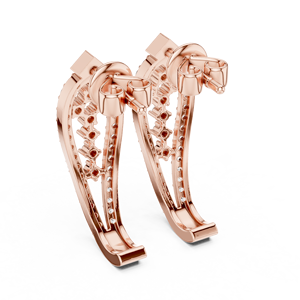 Exclusivos Pendientes de Oreja con Diamantes Redondos Cultivados en Laboratorio, Chapados en Rodio, en Oro Rosa de 18 Quilates, para Uso Diario o de Fiesta, Regalo para Mujer - Product Image 3