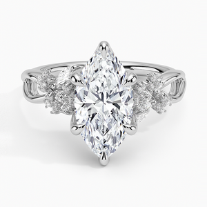 BOJ <b>Ring</b> 083 Marquise Cut 925 <b>Silver</b> Flower Cluster <b>Solitaire</b> Diamond <b>Ring</b> 2ct D Color VVS1 Moissanite GRA Certified Low Price - Product Image 1