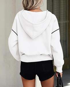 Sudaderas con Capucha para Mujer, Otoño 2026, Manga Larga, Media Cremallera, Corte Recortado, Ropa de Moda de Invierno - Product Image 3