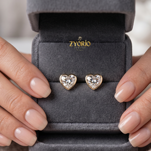 Pendientes de Oro de 14K con Diamante Cultivado en Laboratorio en Forma de Corazón de 1.00 Quilates VS1, Certificado IGI, Color E, Regalo de San Valentín para Mujer - Product Image 6