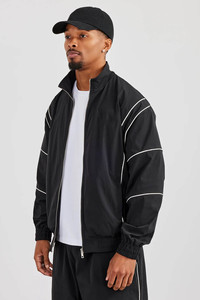 New Design Custom Nylon Piping Windbreaker Men's <b>Jacket</b> Breathable Lightweight Water Resistant Fabric Softshell <b>Jacket</b> For Men - Product Image 2