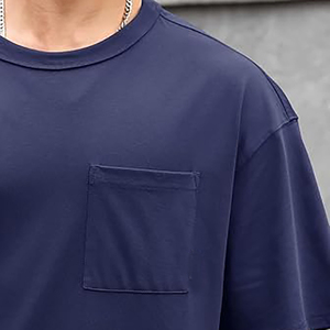 T-shirt Homme Luxe Oversize en Coton Épais Coupe Décontractée Streetwear Minimaliste Décontracté - Product Image 3