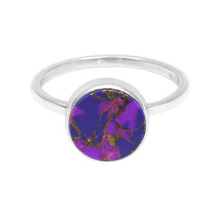 Trendy Fashion <b>Finger</b> <b>Ring</b> Oxidized With Bezel Set Round Cut Purple Copper Turquoise Gemstone 925 Sterling Silver Bohemian <b>Ring</b> - Product Image 1