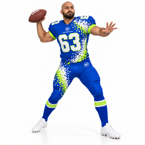 Conjunto de Pantalones y Camiseta de Fútbol Americano Personalizados, Cuello en V, Manga Corta, Transpirable, Antibacterial, Uniforme Personalizado con Cintura Elástica - Product Image 2