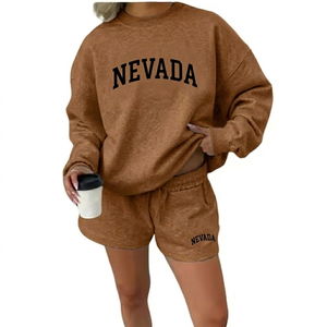 Simple Yet Stylish <b>Mock</b> <b>Neck</b> <b>Top</b> And Shorts Set For Women Cozy Warm Relaxed Fit Everyday Wear Collection - Product Image 1