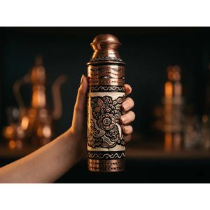 Nueva Botella de Cobre con Acabado Brillante de Primera Calidad, Fabricante Tradicional de Botellas de Cobre Indias, Botella de Cobre para Yoga y Fitness - Product Image 2