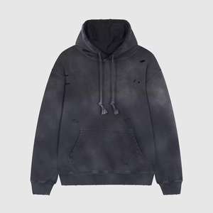 Sweat-shirts à capuche unisexes en molleton épais 80/20 coton mélangé pour hommes et femmes, effet délavé au soleil - Product Image 3