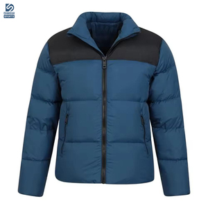 Latest Style New Arrival Stand Collar Front Logo Breathable Eco-Friendly Quick Dry Windproof Winter <b>Men</b> <b>Canvas</b> Puffer <b>Jackets</b> - Product Image 3