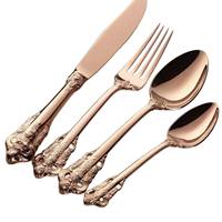 Ensemble de couverts élégants en or rose, finition miroir, résistant à la rouille, en métal, pour mariage, dîner, maison, restaurant, hôtel, banquet, table