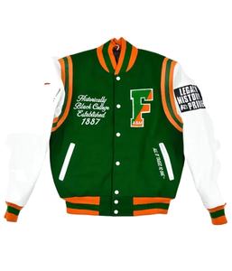 แจ็กเก็ตเบสบอลผ้าแคนวาสแบบคอตั้งสำหรับผู้ชายแขนเสื้อผ้าฝ้ายแบบเรียบออกแบบได้ตามต้องการ - Product Image 1