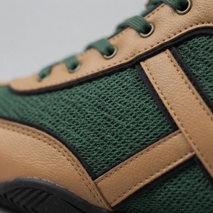 Chaussures de boxe légères à lacets pour hommes, chaussures d'entraînement en cuir respirant à cheville haute, support de cheville flexible, adhérence par tous les temps - Product Image 5
