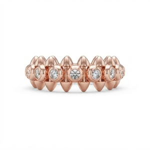 Timeless Elegant 10k Rose Gold Plated <b>Diamond</b> <b>Ring</b> for Women Minimal Engagement Band High Polish Finish Daily Wear Jewelry Gift - Product Image 1