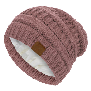 Fleece Lined Slouchy Beanie <b>Hat</b> Men Women Oversize Large Winter Warm Style 56-58CM Burgundy - Product Image 2