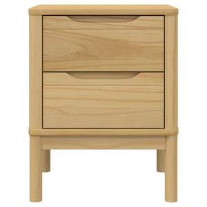 Petite table de chevet en bois de pin massif brun ciré - Product Image 5