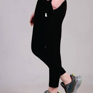 Pantalones Deportivos Largos de Punto Azul para Mujer, con Bolsillos, Transpirables, de Secado Rápido, Cintura Alta Elástica, Color Sólido, Corte Regular - Product Image 2