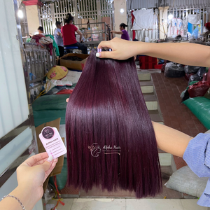 Borgoña 13X6 HD Pelucas frontales Hueso liso Cutícula recta Alineada Extensiones de cabello virgen dibujado doble Pelucas cortas Cabello humano - Product Image 1