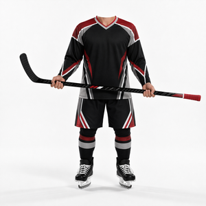 เสื้อฮอกกี้น้ำแข็งแบบสั่งทำพิเศษ ระบายอากาศได้ดี ผลิตจากโพลีเอสเตอร์  ชุดกีฬาทีมแบบซับลิเมชั่น  มีไซส์ใหญ่ พร้อมจำหน่าย - Product Image 2