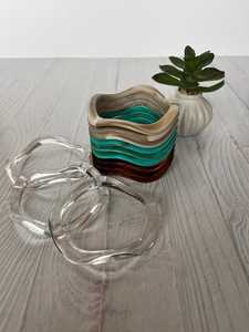 Juego de Posavasos de Resina Epoxi con Forma Irregular Artística, Transparentes, Color Verde Azulado y Marrón, Decoración para el Hogar, Técnica de Fundición - Product Image 6